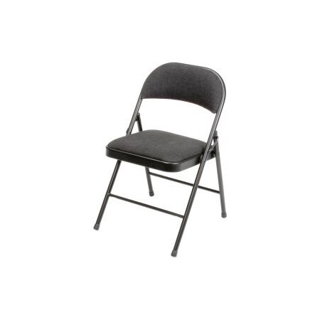 National Public Seating Interion Folding Chair, Fabric, Black INT-960